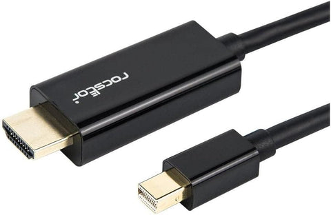 Rocstor Y10C197-B1 Premium Mini DisplayPort to HDMI Cable - 10 ft. (3m) - 4K/2K - for MacBook, MacBook Pro, MacBook Air, Mac Mini, Ultrabook, Projector, Desktop Computer, Black