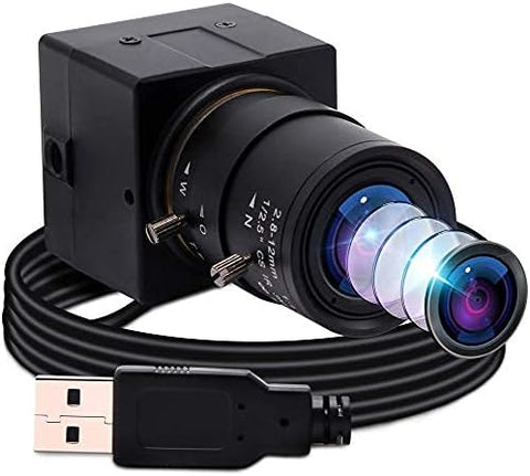 ALPCAM USB Camera 8MP Webcam Full HD 2448P Optics Zoom USB Camera with 2.8-12mm Wide Angle Varifocal Lens Web Cam,UVC USB Webcam for Mac/Windows/Linux/Raspberry Pi