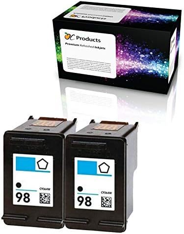 OCProducts Refilled Ink Cartridge Replacement for HP 98 for Officejet 150 100 H470 PhotoSmart D5160 C4180 2570 8030 8049 (2 Black)