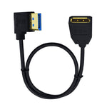 Kework 12 Inch DisplayPort 8K Extension Cable, 90 Degree Left Angle DP Male to DP Female Extender Ultra HD Cable, DisplayPort 1.4 Version Extension Adapter Cord Support 8K@60HZ (Left AM to FM)
