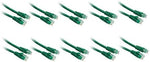 10 Pack Cat5e Cable with UTP Molded Boot 350MHz 5 Feet Green, CNE483110
