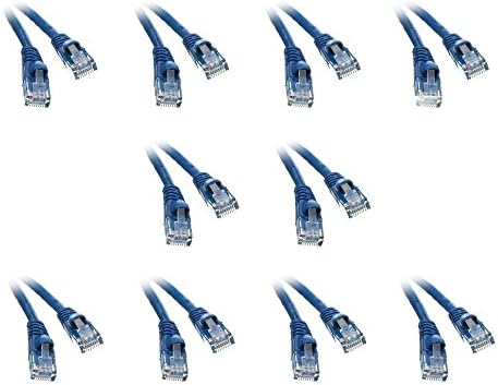 10 Pack, Cat5e Ethernet Patch Cable, Snagless/Molded Boot, 1, Blue (CNE504822)