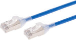 Monoprice Cat6A Ethernet Patch Cable - 10 Feet - Blue | Snagless, Double Shielded, Component Level, CM, 30AWG - SlimRun Series