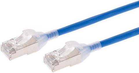 Monoprice Cat6A Ethernet Patch Cable - 25 Feet - Blue | Snagless, Double Shielded, Component Level, CM, 30AWG - SlimRun Series