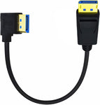 Kework 12 Inch DisplayPort 8K Cable, DisplayPort Male to 90 Degree Left Angle DisplayPort Male Ultra HD Cable, DP 1.4 Version Adapter Support 8K@60HZ (Left Angle AM to AM)