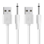 2.7ft Replacement DC Charging Cable, 2 Pack USB to DC 2.5mm Fast Charger Cord - 2.5mm/ White