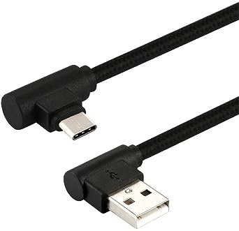 Lalomo Angled USB C Cables, Nylon Braided 90 Degree USB Type C to Type A for Galaxy Note 8,Google Pixel/2/Pixel XL/2 etc (10ft)