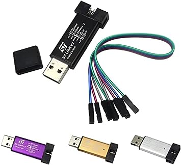 RedTagCanada ST-Link Compatible Emulator Download Programmer V2 Mini STM8STM32 Compatible STLINK ST Link Simulator Download Programming with Cover and Cable, Random Color