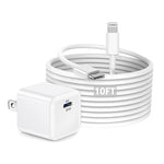 iPhone Fast Charger,10FT Fast Charger iPhone [Apple MFi Certified] 20W USB C Wall Charger Type C Adapter Lightning Cable Cord Fasting Charging Block for iPhone 14/13 Pro/12/11/XS Max/XR/X/8/7/iPad