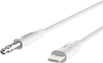 Belkin AV10172bt03-WHT 3.5mm Audio Cable With Lightning Connector, White