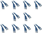 10 Pack Cat5e Ethernet Patch Cable, Snagless/Molded Boot 1 Feet Blue, CNE473715