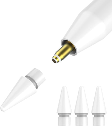 AMIR Replacement Tips Compatible with Apple Pencil 2 Gen iPad Pro Pencil | Apple Pencil iPencil Nib for iPad Apple Pencil 1 st/Pencil 2 Gen White 4 Pack