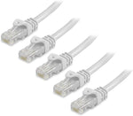 Cmple – 5 Pack Cat6 Ethernet Cable, High Speed Cat6 Internet Network Cable, Ethernet Patch Cables, Computer LAN Cable with Snagless RJ45 Connectors - 3 Feet White (Pack of 5)