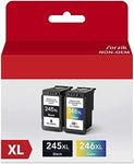 Forzik 245XL 246XL Ink Cartridge for Canon PG-245XL CL-246XL, Higher Yield Compatible with Canon Pixma MX490 MX492 MG2522 TS3100 TS3122 TS3300 TS3322 TS3320 TR4500 TR4520 TR4522 MG2500 Printer