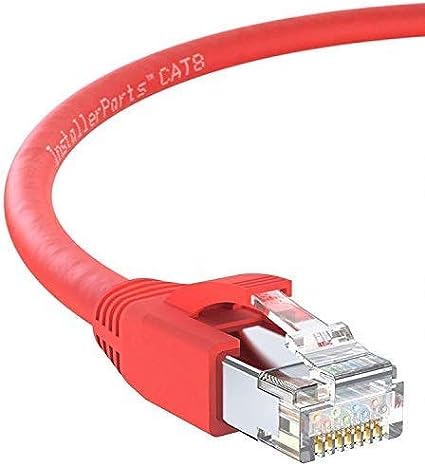 InstallerParts Ethernet Cable CAT8 Cable 5 FT - Red - Professional Series - 40Gigabit/Sec Network/High Speed Internet Cable for Router, Modem,Gaming/2000 MHZ, 24AWG