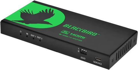 Monoprice Blackbird 8K60 1x2 HDMI Splitter with Audio Extraction HDMI 2.1 HDCP 2.3, for Xbox, HDTV, Computer, Projector, PS4, Fire Stick