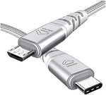 USB C to Micro USB Cable, Ancable 6.6-Feet Micro USB to USB Type C Cord Support Charge & 480Mbps Sync Data Compatible with MacBook, iMac Pro, Galaxy S8, S9, S10, Lenovo Yoga