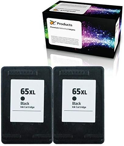 OCProducts Refilled Ink Cartridge Replacement for HP 65 65XL for HP Deskjet 3720 3755 3730 3752 3732 3758 2652 2655 Printers (2 Black)