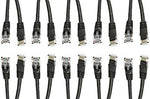 10 Pack Cat5e Black Ethernet Patch Cable, Snagless Molded Boot, 10 Feet, CNE539928