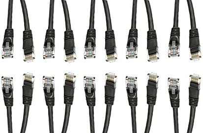 10 Pack Cat5e Black Ethernet Patch Cable, Snagless Molded Boot, 10 Feet, CNE543284
