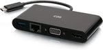 USB-C® to HDMI®, VGA, USB-A, and RJ45 Multiport Adapter - 4K 30Hz - Black