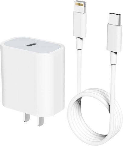 Apple MFi Certified Fast Wall Charger for iPhone 11 12 Pro Max Mini XS/XR/X/SE2/8Plus iPad Pro Airpods 20W Watt USB C Type to Lightning Adapter 5FT Cable Quick Box Samsung Power PD Charging Block Plug