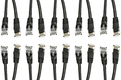10 Pack, Cat5e Ethernet Patch Cable, Snagless/Molded Boot, 10 Feet, Black (CNE507168)
