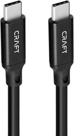 Crafted Circuits CRAFT USB-C to USB-C 3.2 Gen2x2 Power and Data Cable. 100W Fast Charging, 20Gbps Data Transfer. 4ft (1.2m), Black