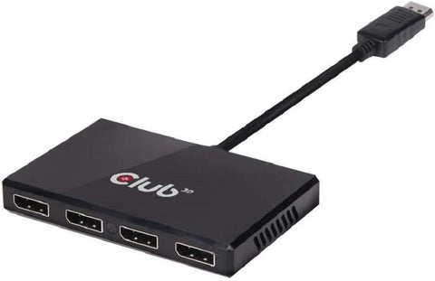 Club3D CSV-6400 Multi Stream Transport (MST) DisplayPort to DisplayPort Multi Monitor Splitter - 4-Port MST Hub - DP 1.2 to 4x DP MST Hub USB powered