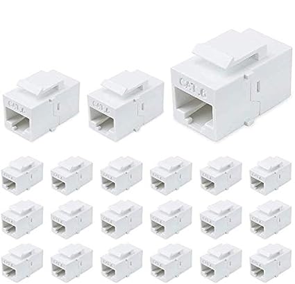 Cat6 Keystone Coupler Jack,RJ45 Network Cable Female to Female Jack - 20 Plus 1 Pack