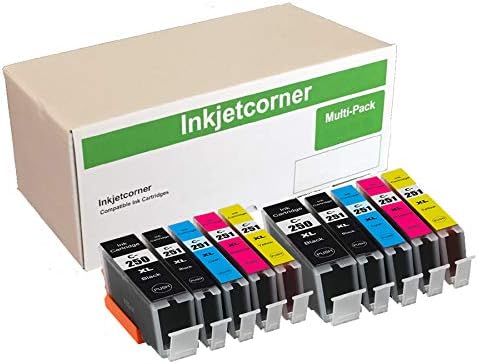 Inkjetcorner Compatible Ink Cartridges Replacement for PGI-250 CLI-251 PGI 250 CLI 251 XL for use with MG6420 MG5520 MG5522 MX722 MG5420 MX922 MG5422 (10 Pack)