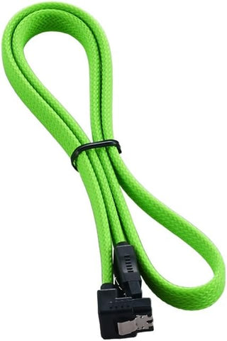 CableMod ModMesh Sleeved Right Angle SATA 3 Cable (Light Green, 60cm)