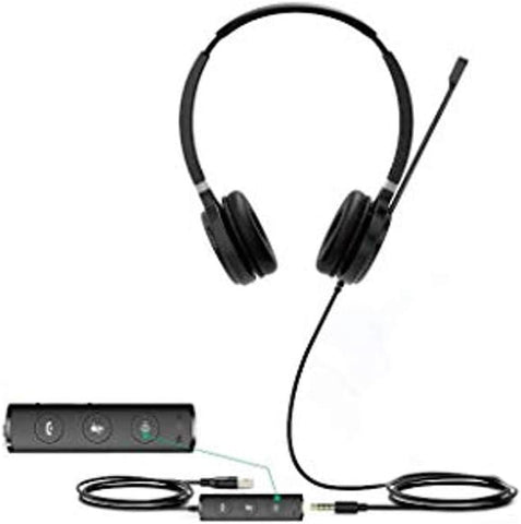 Yealink UH36-DUAL UH36 Dual Wired USB Headset - USB 2.0, 3.5mm Jack, Certified for use with Microsoft Teams