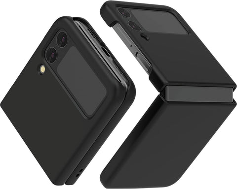 JUST4YOU Slim Fit Designed for Samsung Galaxy Z Flip 4 Hard Case 5G 2022 (Black) CS_HD_GZFP4_BK