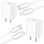 [Apple MFi Certified] iPhone Fast Charger, esbeecables 2 Pack 20W PD USB-C Power Wall Charger with 2 Pack 6FT Type-C to Lightning Quick Charging Sync Cable for iPhone 14/13/12/11/XS/XR/X/iPad/AirPods