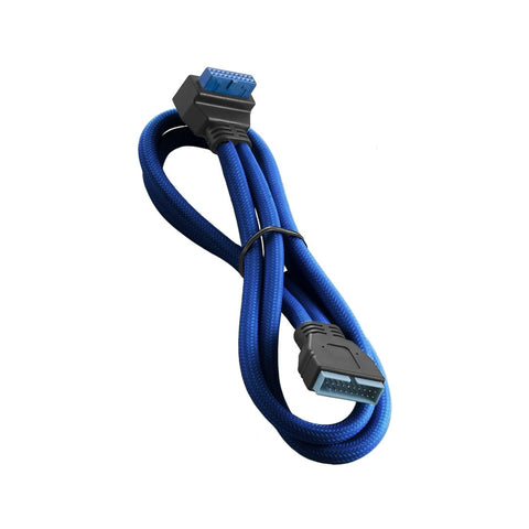 CableMod ModMesh Sleeved Right Angle Internal USB 3.0 Cable (Blue, 50cm)