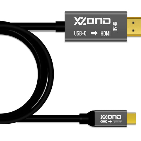 XZOND USB C to HDMI 2.1 Adapter Cable - 8K 60Hz HDR - 4K 120Hz - 1080P 240Hz - 6ft Cable - for MacBooks, PCs, iPads, Projectors, Ultrawide displays, Monitors, TVs – Thunderbolt Compatible