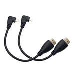 Angled Micro HDMI to HDMI Cable;Seadream 2pcs 8 inch 90 Degree Right Angle Micro HDMI Male to HDMI Male Cable Connector (2pcs Right Angled)