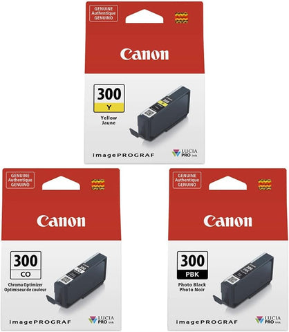 Canon PFI-300 Lucia PRO Ink, Yellow, Compatible to imagePROGRAF PRO-300 Printer & Canon PFI-300 Lucia PRO Ink, Chroma Optimizer & Canon PFI-300 Lucia PRO Ink, Photo Black