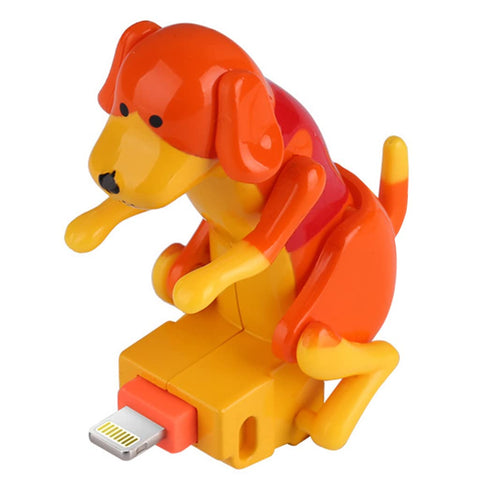 Teursa Funny Dog Charger Cable Stray Dog Charging Cable 4 ft USB Charger Cable for Phone (Lightning Cable, Orange)