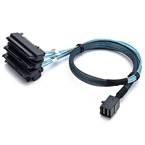 WLGQ Mini SAS to 4X SAS 29PIN Cable SFF-8643 to SFF-8482 29Pin with Sata 15PIN Power Connector, One to Four, for Raid Controller to HDD