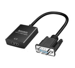 VGA to HDMI Adapter,1080P Resolution VGA Male to HDMI Female Converter for Connecting Traditional VGA Interface Laptop or PC to HDMI Monitor or Projector(with 3.5mm Audio and USB Cable)