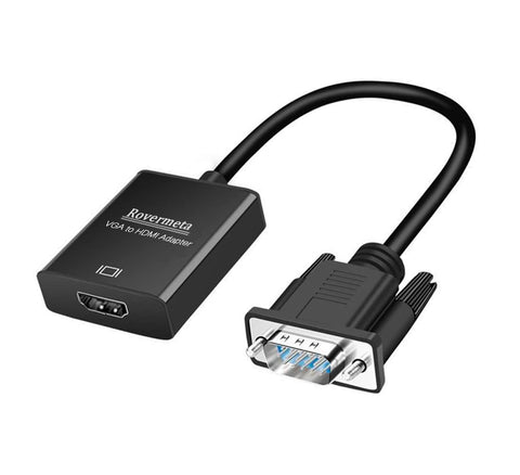 VGA to HDMI Adapter,1080P Resolution VGA Male to HDMI Female Converter for Connecting Traditional VGA Interface Laptop or PC to HDMI Monitor or Projector(with 3.5mm Audio and USB Cable)