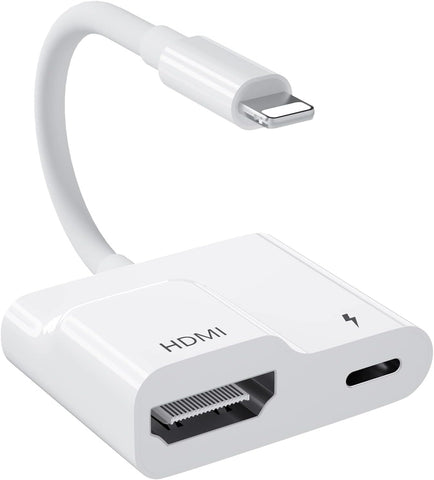 iPhone Lightning to HDMI Digital AV Adapter, 1080P Video & Audio Sync Screen Converter AV Adapter with Lightning Charging Port, Support iPhone iPad to TV/Projector/Monitor [Apple MFi Certified]