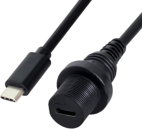 chenyang CY USB C Waterproof Cable,USB 3.1 Type C Male to Female Extension Data Power Waterproof Dustproof Cable for Screw Locking