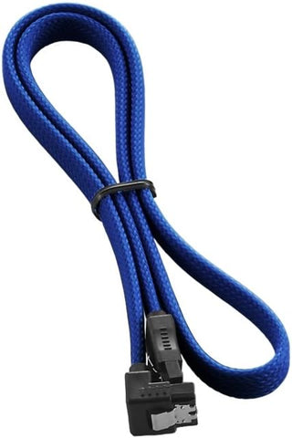 CableMod ModMesh Sleeved Right Angle SATA 3 Cable (Blue, 60cm)