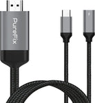 Purefix USB C to HDMI Cable Adapter for Nintendo Switch, Type C to 4K60Hz HDMI with 100W PD Powering Cord for MacBook Pro Air, iPad Pro, Microsoft Surface, Samsung Dex, Dell XPS & More