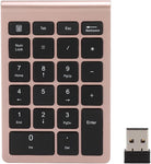 Wireless Number Pads, 22 Keys Portable Ergonomic Numeric Keypad Numpad Financial Accounting Number Keyboard with USB Receiver for Laptop Computer(Rose Gold)