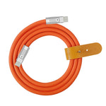 xiwai Type C 120W Power USB-C to USB-C Liquid Silicone Ultra Soft USB2.0 Data Orange Cable Fast Charge for Laptop Tablet Phone 1M