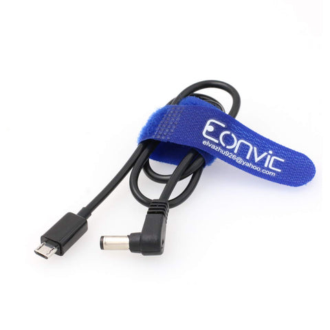 Eonvic Straight Micro USB to Right Angle 2.5mm DC Power Cable for Tilta Nucleus Nano Motor